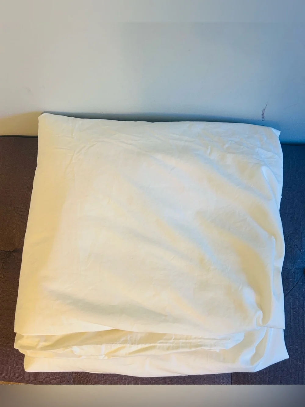 NWT Quince Luxury Organic Crisp Percale Ivory Duvet Cover!